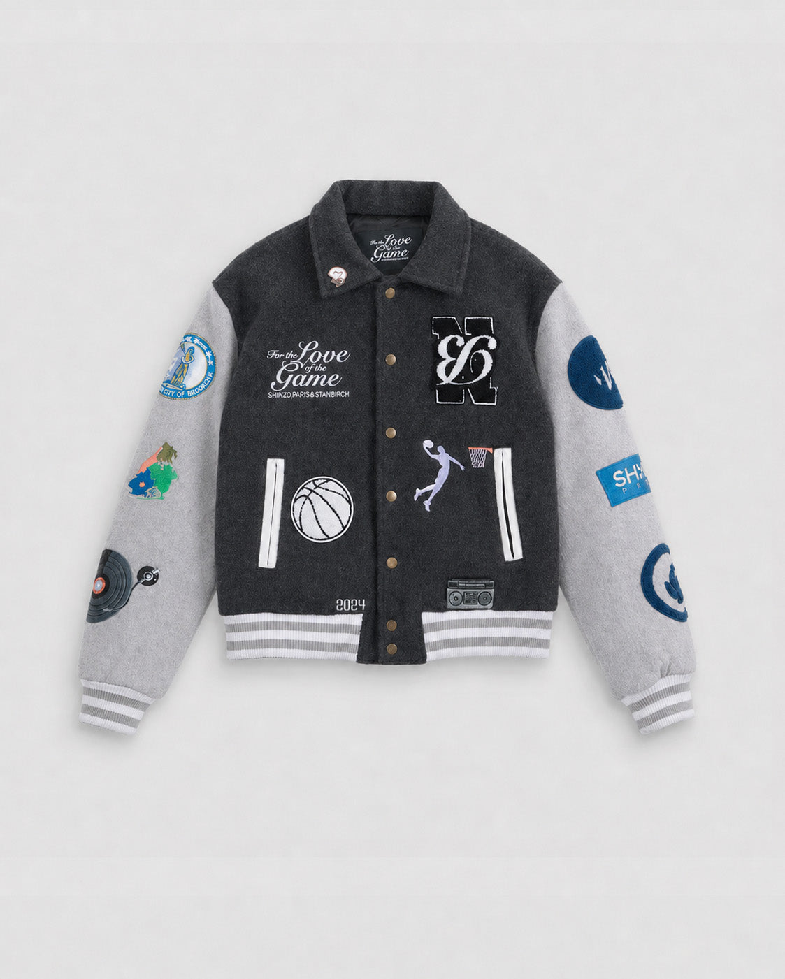 Stan Birch Varsity Jacket x SHINZO Paris for 2023 NBA Paris Game - Brooklyn